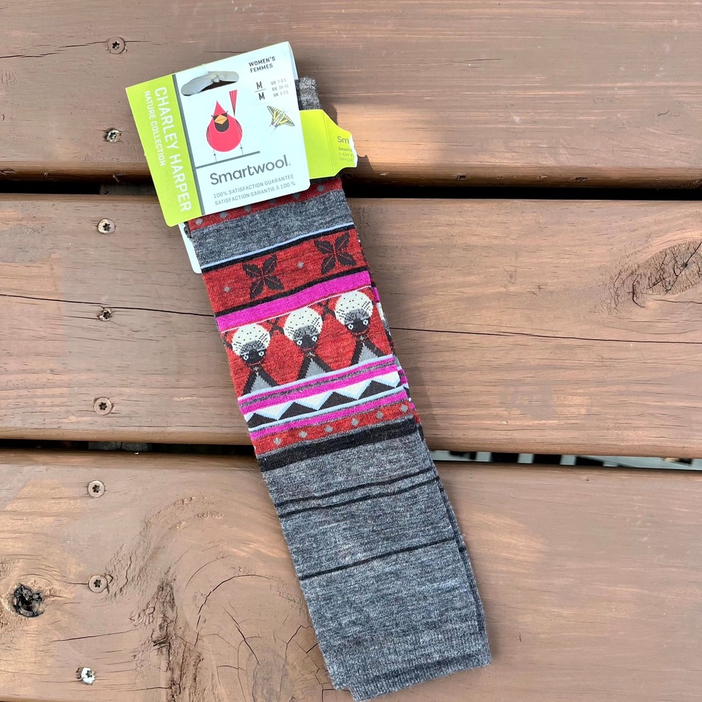Smartwool Knee High Socks Taupe Charley Harper Glacial Bay Seal Women Medium